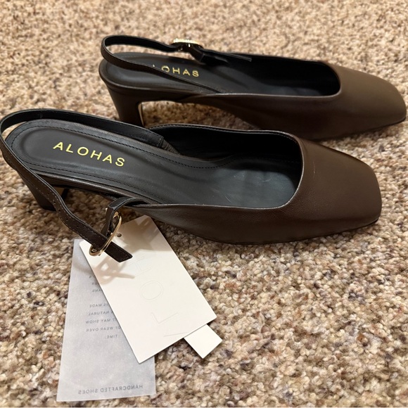 ALOHAS Brown Lindy Pumps NWT Size 39 coffee brown - soles minor wear - Picture 2 of 4